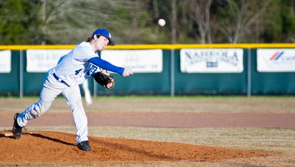 Walker Davis pitched the fourth inning for Demopolis on Wednesday night against Sweet Water. He was credited with the win in the game.