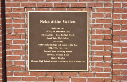 The stadium at Sweet Water was dedicated in honor of Coach Nolan Atkins in September 2002.