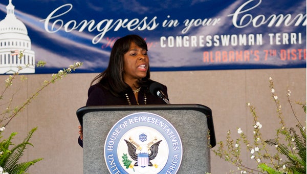 Congresswoman Terri Sewell visited the Demopolis Civic Center on Wednesday during her tour of the 7th congressional district.