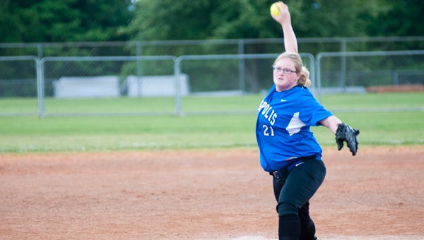 Demopolis' Zoe Lewis pitched into the sixth inning for the Lady Tigers on Saturday against Valley, surrendering only two runs.