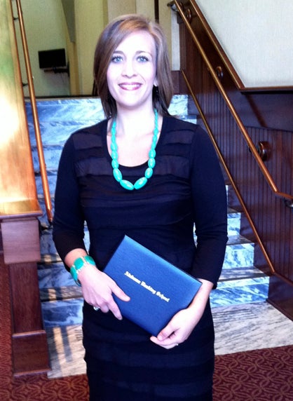 Ruth Etheridge, executive assistant at First Bank of Linden, recently graduated from the Alabama Banking School.