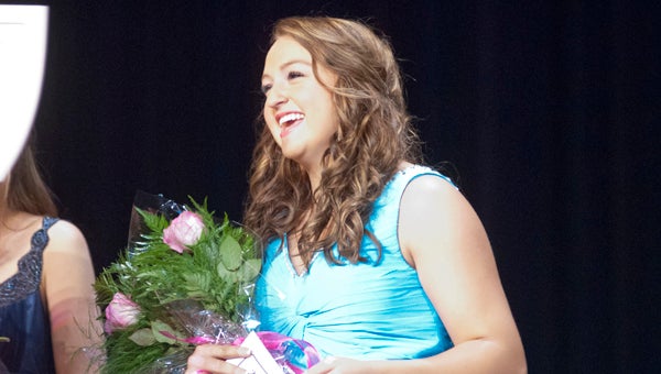 Emily Thompson reacts to being named the 2014 Distinguished Young Woman of Marengo County.
