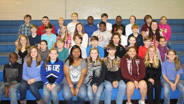 A group of 38 students from DMS were selected for the Duke TIP program. The students are, front row left to right:  Miles Akins, Ashley Bozeman, Maggie Bradley, Breanna Braxton, Ellen Brown, Charles Casper, Makenzie Dill, Makaela Etheridge and Stevie Fields; row two left to right:  Shelby Gandy, Mills Griffith, Parker Hallmark, Hudson Holley, Dalton Holtzclaw, Haleigh Honeycutt, Abbey Hulsey, Luke Lindsay and Alyssa Martinez; row three left to right:  Cole Mayton, Chance McVay, Sarah McVay, Lyndsey Murphey, Allison Moore, Davis Petrey, Tyler Pipkins and Destiny Prisock; row four left to right:  Dalton Sewell, Aidan Skelton, Rodney Skidmore, Howard Smith, Jordyn Smith, Tate Sparkman, Michael Spencer, Madeline Stewart, Hunter Thrash and Sarah Veres. Not pictured are William Boggs, Christopher Clink, Alana Halkias, James Lee and Henry Overmyer.
