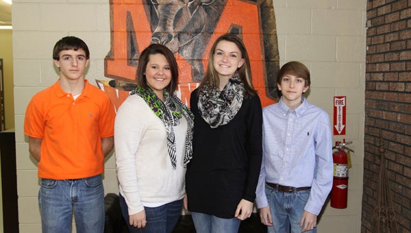 Andrew Martin and Amber Wilkinson from the tenth grade and Maci Nettles and Grant Tate from the seventh grade are the Marengo Academy Students of the Month for January.