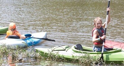 Campers learn to kayak during last year's F3 event.