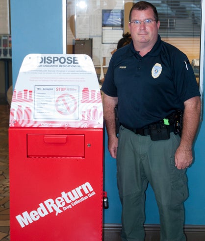 Demopolis Police Department Officer Paul Foster helped DPD secure a grant for the CVS/pharmacy Drug Collection Unit. 
