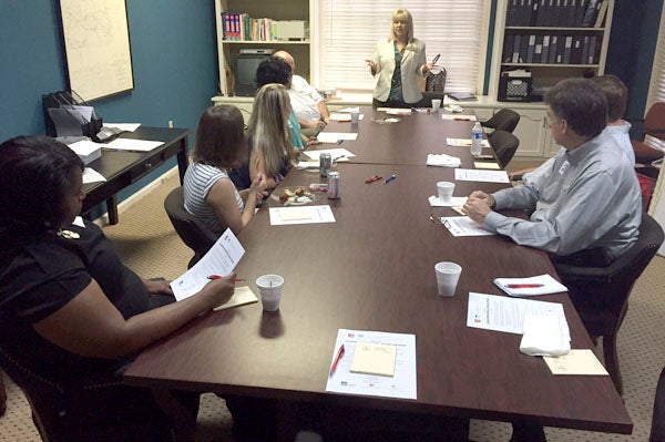 Mary Patterson of the University of Alabama’s Alabama Entrepreneurial Research Network led a discussion with local business people on ways of encouraging and growing business. Additional meetings are being planned.