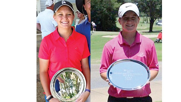 Anna Reid, left, and Caroline Webb, right, have been busy on the golf course this summer bringing home multiple awards from tournaments.